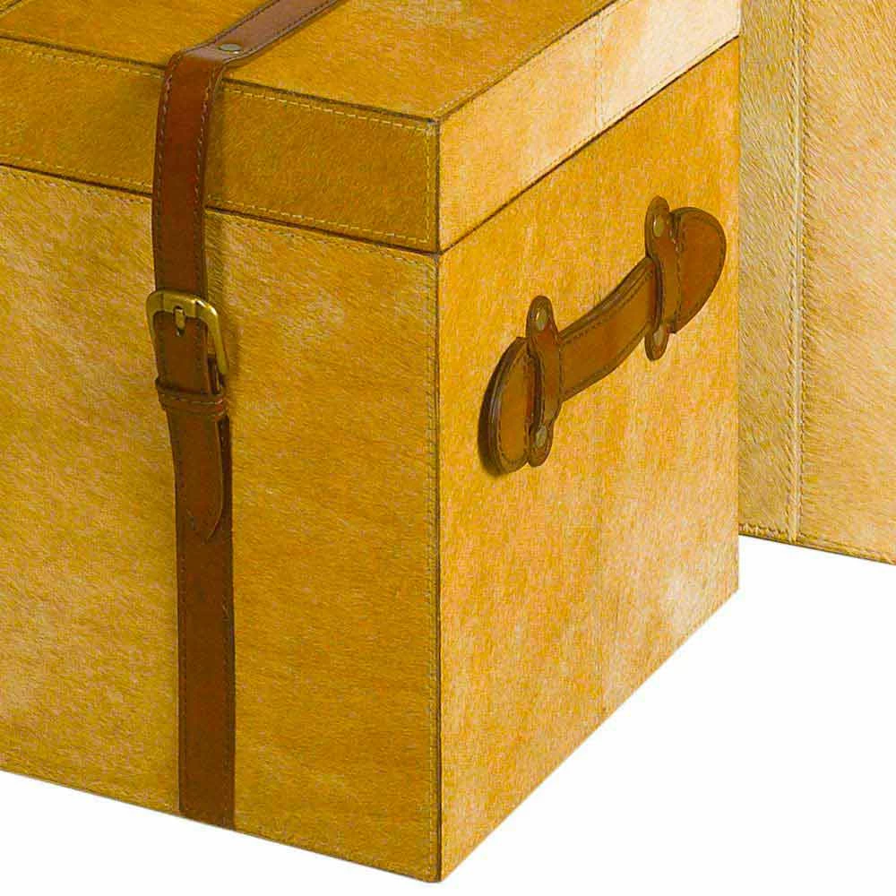 Deux Malles De Design Moderne En Poil De Vachette Brun Claire Deii 5 Deux Malles De Design Moderne En Poil De Vachette Brun Claire Deii – Image 3