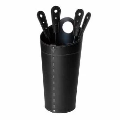 Accessoires De Cheminée Avec Supports En Cuir Nilar, Design Moderne -Décoration D'intérieur accessori per camino con portaferri in cuoio nilar design moderno 10