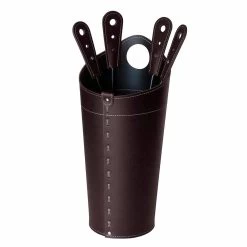 Accessoires De Cheminée Avec Supports En Cuir Nilar, Design Moderne