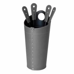 Accessoires De Cheminée Avec Supports En Cuir Nilar, Design Moderne -Décoration D'intérieur accessori per camino con portaferri in cuoio nilar design moderno 17