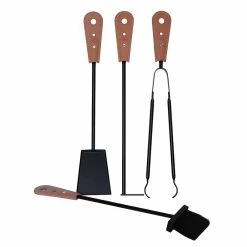 Accessoires De Cheminée Avec Supports En Cuir Nilar, Design Moderne -Décoration D'intérieur accessori per camino con portaferri in cuoio nilar design moderno 18