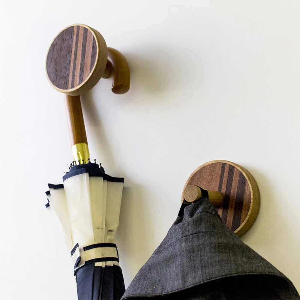 Porte-Manteau Mural En Bois De Frêne Avec Incrustations Verticales 2 Pièces - Gerusa 4 Porte-Manteau Mural En Bois De Frêne Avec Incrustations Verticales 2 Pièces - Gerusa – Image 2