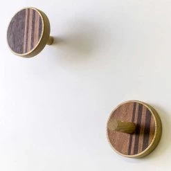 Porte-Manteau Mural En Bois De Frêne Avec Incrustations Verticales 2 Pièces - Gerusa