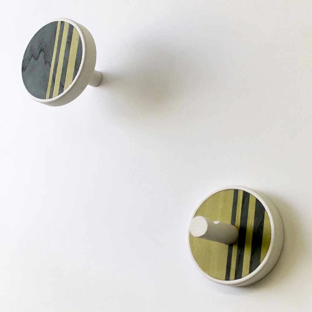 Porte-Manteau Mural En Bois De Frêne Avec Incrustations Verticales 2 Pièces - Gerusa 6 Porte-Manteau Mural En Bois De Frêne Avec Incrustations Verticales 2 Pièces - Gerusa – Image 4