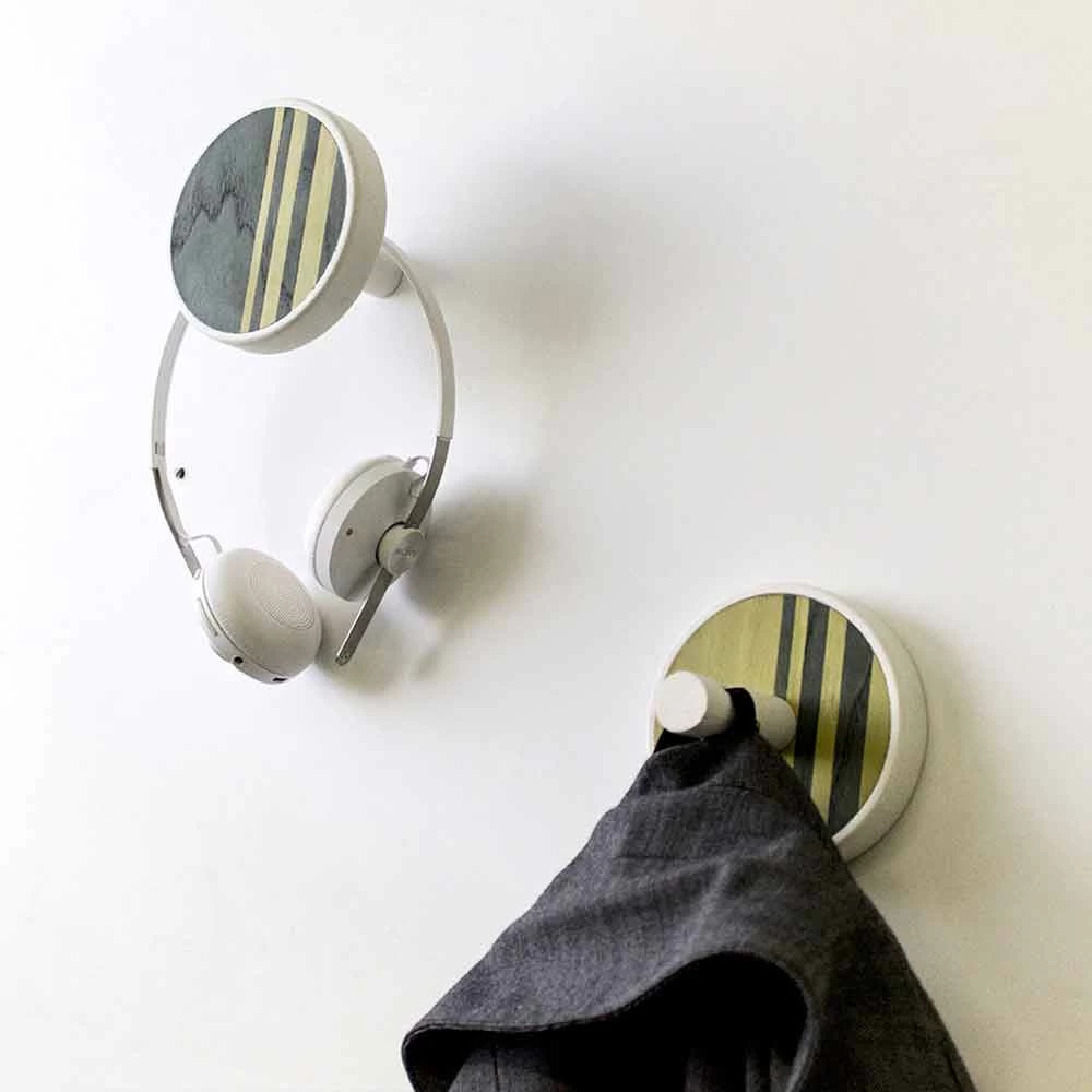 Porte-Manteau Mural En Bois De Frêne Avec Incrustations Verticales 2 Pièces - Gerusa 7 Porte-Manteau Mural En Bois De Frêne Avec Incrustations Verticales 2 Pièces - Gerusa – Image 5