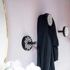 Porte-Manteau Mural En Bois De Frêne Avec Incrustations Décoratives 2 Pièces - Lemme -Décoration D'intérieur appendiabiti a muro in legno di frassino nero con intarsi 2 pezzi lemme 10