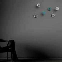 Porte-Manteau Mural En Bois De Frêne Avec Incrustations Décoratives 2 Pièces - Lemme -Décoration D'intérieur appendiabiti a muro in legno di frassino nero con intarsi 2 pezzi lemme 11