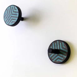 Porte-Manteau Mural En Bois De Frêne Avec Incrustations Décoratives 2 Pièces - Lemme -Décoration D'intérieur appendiabiti a muro in legno di frassino nero con intarsi 2 pezzi lemme 3