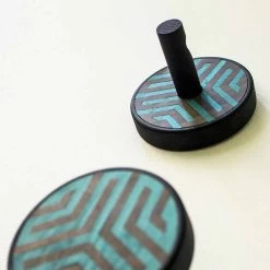 Porte-Manteau Mural En Bois De Frêne Avec Incrustations Décoratives 2 Pièces - Lemme -Décoration D'intérieur appendiabiti a muro in legno di frassino nero con intarsi 2 pezzi lemme 5