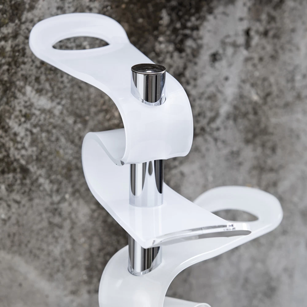 Portemanteau En Acier Et Crochets Courbés En Acrylique Blanc - Makete 6 Portemanteau En Acier Et Crochets Courbés En Acrylique Blanc - Makete – Image 4