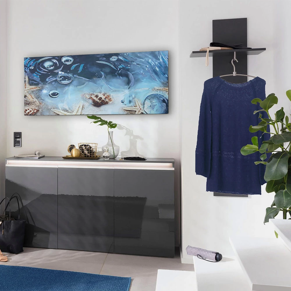 Portemanteau D'Entrée En Bois Brillant Blanc Ou Anthracite - Emanuelito 9 Portemanteau D'Entrée En Bois Brillant Blanc Ou Anthracite - Emanuelito – Image 7