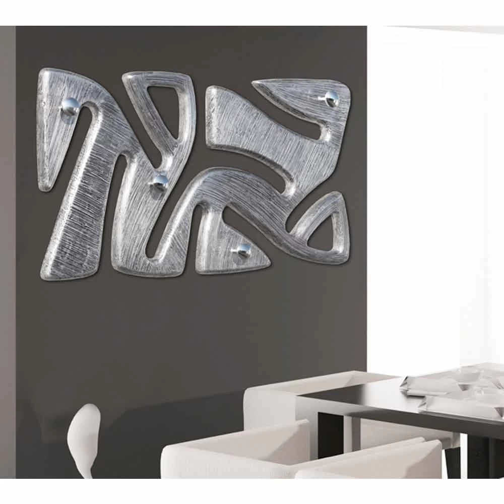 Porte Manteau Mural Moderne Avec Décoration En Feuille D'argent Holt 4 Porte Manteau Mural Moderne Avec Décoration En Feuille D'argent Holt – Image 2