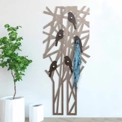 Porte-manteau Mural En Bois Coloré Au Design Moderne - Alberuccell