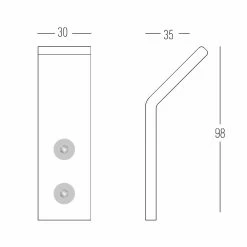 Portemanteau Mural En Corian Blanc Avec Vis, Design 3 Pièces - Appiccio -Décoration D'intérieur appendiabiti da parete in corian bianco con viti design 3 pezzi appiccio 3