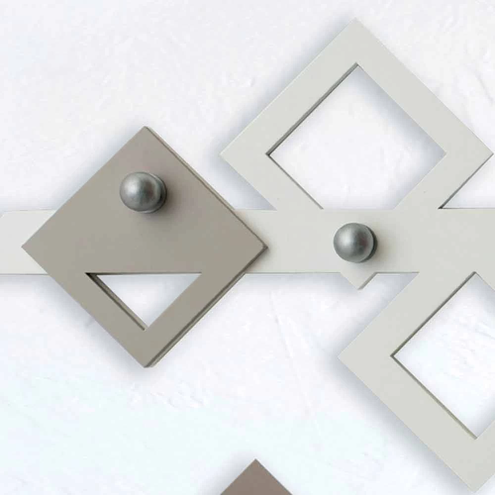 Cintre Mural En Bois Blanc Et Beige Design Géométrique Moderne - Klimt 4 Cintre Mural En Bois Blanc Et Beige Design Géométrique Moderne - Klimt – Image 2