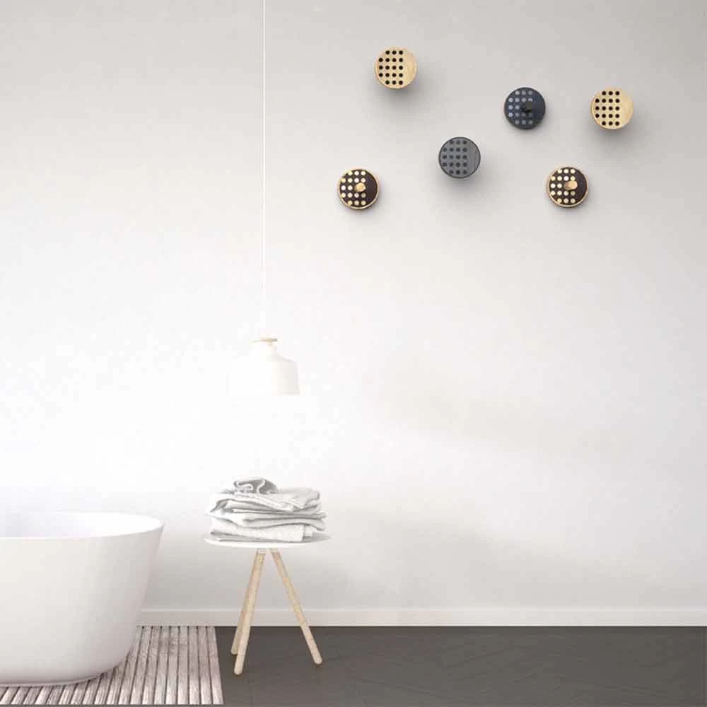 Porte-Manteau Mural En Bois De Frêne Avec Incrustations à Pois 2 Pièces - Quatto 13 Porte-Manteau Mural En Bois De Frêne Avec Incrustations à Pois 2 Pièces - Quatto – Image 11