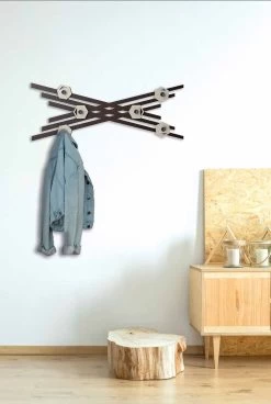 Porte-manteau Mural Design Moderne En Bois Laqué Coloré - Picassino -Décoration D'intérieur appendiabiti da parete moderno di design in legno laccato colorato picassino 2