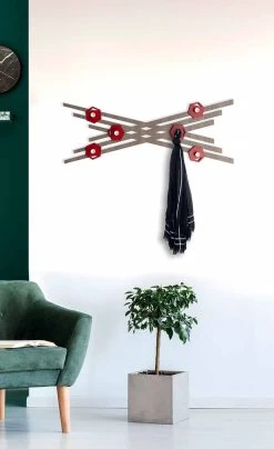 Porte-manteau Mural Design Moderne En Bois Laqué Coloré - Picassino -Décoration D'intérieur appendiabiti da parete moderno di design in legno laccato colorato picassino 6