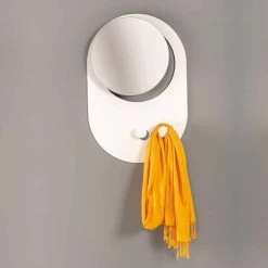 Porte-manteau Mural Moderne En Acier Avec Miroir Fabriqué En Italie - Pilippo -Décoration D'intérieur appendiabiti da parete moderno in acciaio con specchio made in italy pilippo 4
