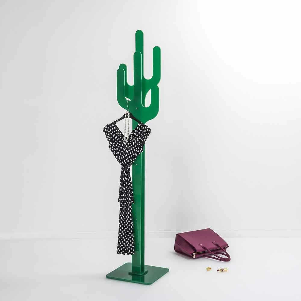 Portemanteau De Design Moderne Vert Cactus, Fait En Italie 3 Portemanteau De Design Moderne Vert Cactus, Fait En Italie
