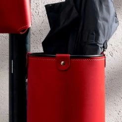 Portemanteau Design Moderne En Cuir Régénéré Made Italy - Ercole -Décoration D'intérieur appendiabiti da terra di moderno design in cuoio rigenerato made italy ercole 21