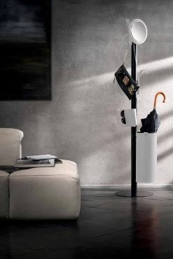 Portemanteau Design Moderne En Cuir Régénéré Made Italy - Ercole -Décoration D'intérieur appendiabiti da terra di moderno design in cuoio rigenerato made italy ercole 5