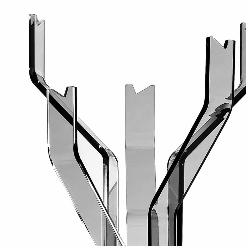 Portemanteau De Design Moderne Fumé Avec 5 Crochets Andrea 5 Portemanteau De Design Moderne Fumé Avec 5 Crochets Andrea – Image 3