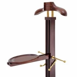Porte-manteau Moderne Avec Structure En Acajou Et Laiton - Modène -Décoration D'intérieur appendiabiti da terra moderno con struttura in legno di mogano e ottone modena 4
