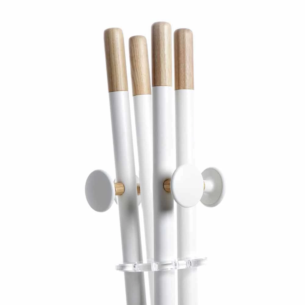 Portemonteau De Design Moderne Italien Blanc Et Bois Naturel Alix 6 Portemonteau De Design Moderne Italien Blanc Et Bois Naturel Alix – Image 4