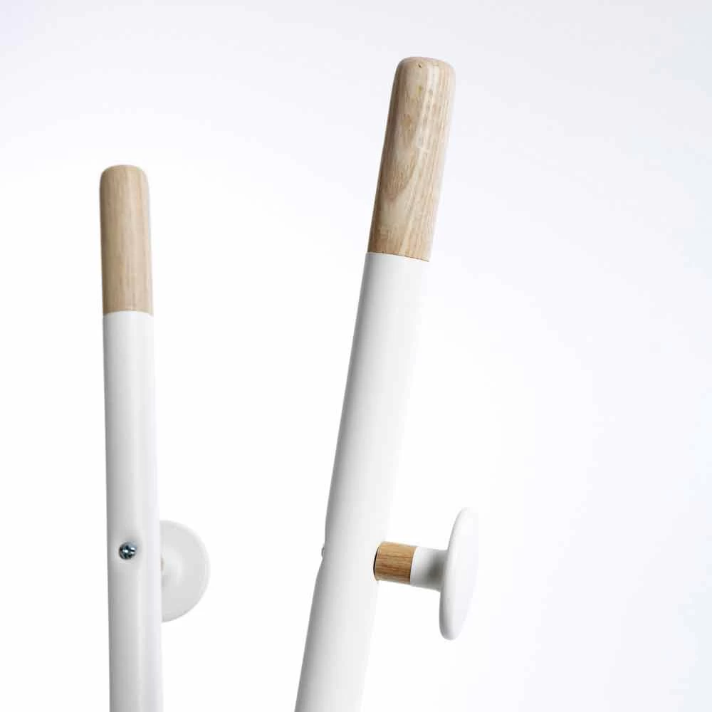 Portemonteau De Design Moderne Italien Blanc Et Bois Naturel Alix 7 Portemonteau De Design Moderne Italien Blanc Et Bois Naturel Alix – Image 5