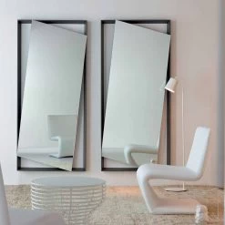 Bonaldo Hang Miroir Mural De Design Bois Laqué H185cm Fait En Italie -Décoration D'intérieur bonaldo hang specchio parete di design legno laccato h185cm made italy 3