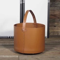 Sac à Bois De Chauffage En Cuir Milo Design Moderne 100% Fabriqué En Italie