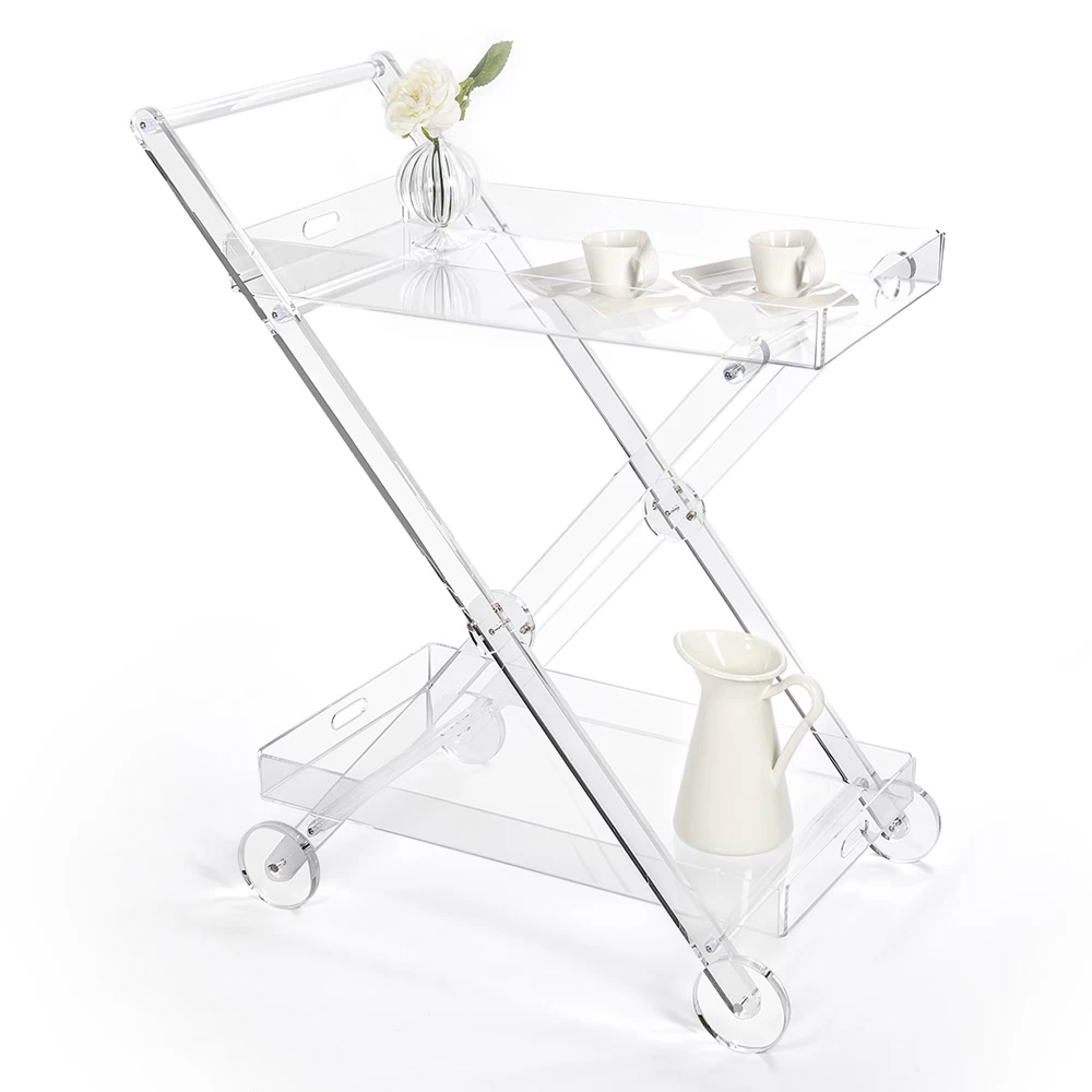 Chariot De Cuisine 4 Roues En Plexiglas Transparent Ou Avec Bois - Magimbo 5 Chariot De Cuisine 4 Roues En Plexiglas Transparent Ou Avec Bois - Magimbo – Image 3