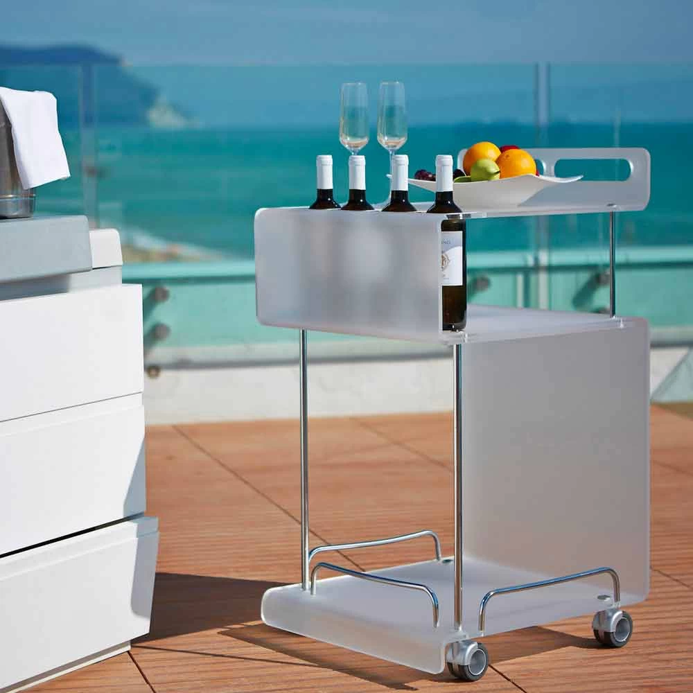 Chariot De Design Moderne En Méthacrylate épaisseur 8 Mm Paco 3 Chariot De Design Moderne En Méthacrylate épaisseur 8 Mm Paco