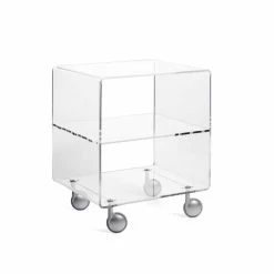 Chariot Multifonction Transparent 4 Compartiments Et Roulettes Rob -Décoration D'intérieur carrello multiuso in metacrilato trasparente 4 scomparti e ruote rob 2