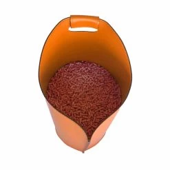 Stockeur à Pellets De Design Moderne Fait En Cuir Sapel -Décoration D'intérieur cesto porta pellet da interno in cuoio 15 kg di design sapel 4