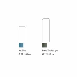 Paire De Vases Décoratifs En Verre Coloré Bleu Et Fumé, Design Moderne - Adriano -Décoration D'intérieur coppia di vasi decorativi in vetro colorato blu e fume design moderno adriano 5