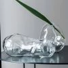 Paire De Vases Décoratifs En Verre Soufflé Transparent, Fabriqués En Italie - Pedro