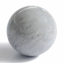 Presse-papier Boule Moderne En Marbre Gris Bardiglio Fabriqué En Italie - Sphère -Décoration D'intérieur fermacarte moderno a sfera in marmo grigio bardiglio made in italy sphere 1