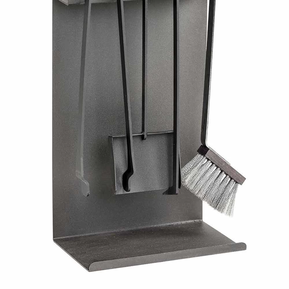 Ensemble De 4 Outils En Acier Noir Pour La Cheminée Made In Italy - Rachel 5 Ensemble De 4 Outils En Acier Noir Pour La Cheminée Made In Italy - Rachel – Image 3