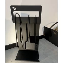 Ensemble D'outils Pour La Cheminée En Acier Noir Fabriqué En Italie - Ostro -Décoration D'intérieur insieme di strumenti di design per camino in acciaio nero made in italy ostro 1