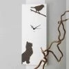 Horloge Murale Blanche Avec Décorations Animaux En Bois Design Moderne - Suspense -Décoration D'intérieur orologio a muro bianco con decori di animali in legno design moderno suspense