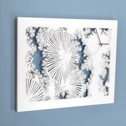 Horloge Murale Design En Bois Blanc Ou Colombe Rectangulaire - Artificio