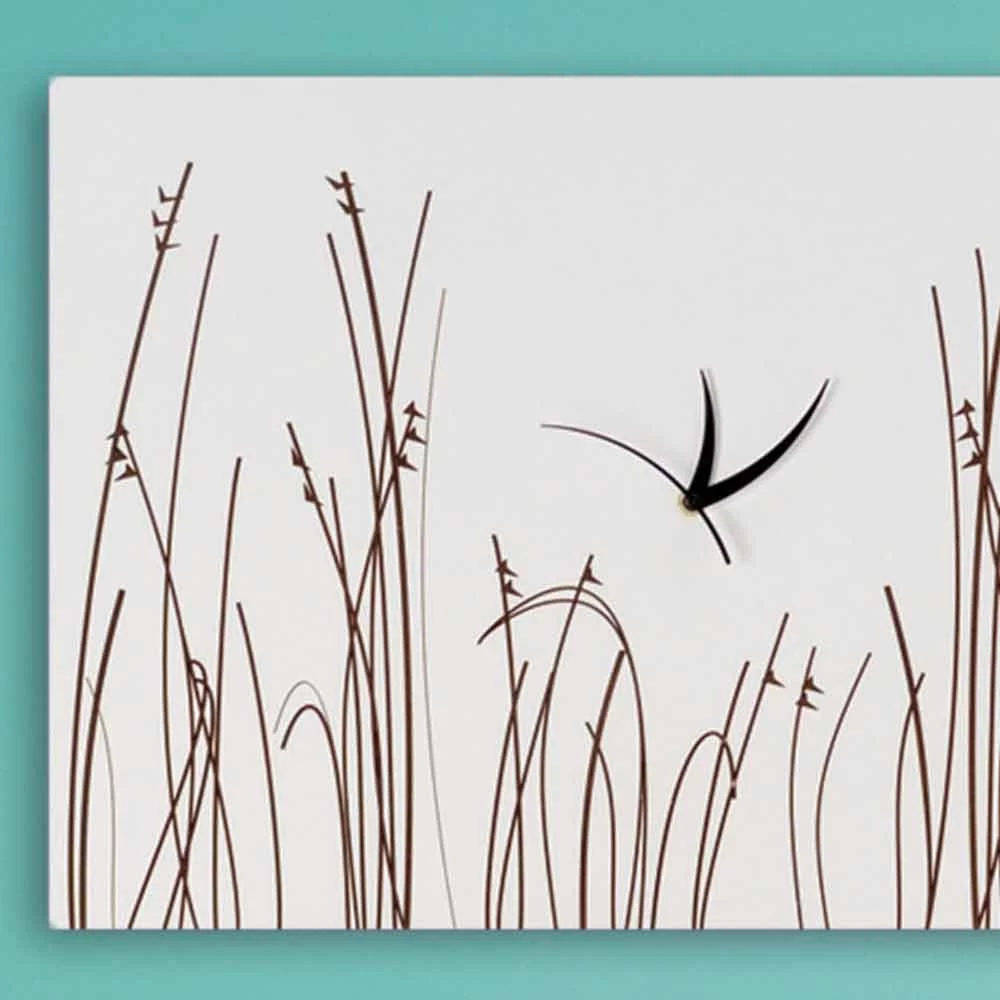 Horloge Murale Rectangulaire Moderne En Bois Blanc - Filigrane 4 Horloge Murale Rectangulaire Moderne En Bois Blanc - Filigrane – Image 2