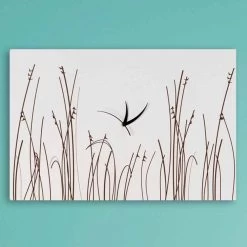 Horloge Murale Rectangulaire Moderne En Bois Blanc - Filigrane