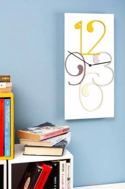 Horloge Murale Design Moderne Rectangulaire En Bois Coloré Et Blanc - Mathématiques -Décoration D'intérieur orologio a muro legno colorato e bianco design rettangolare moderno matematica 2