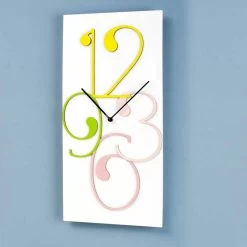 Horloge Murale Design Moderne Rectangulaire En Bois Coloré Et Blanc - Mathématiques -Décoration D'intérieur orologio a muro legno colorato e bianco design rettangolare moderno matematica 3