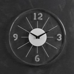 Horloge Murale Ronde En Cristal Acrylique Transparent 2 Tailles - Corrado