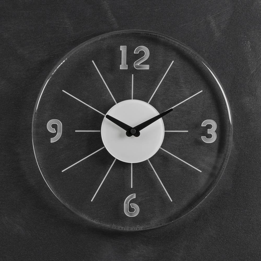 Horloge Murale Ronde En Cristal Acrylique Transparent 2 Tailles - Corrado 3 Horloge Murale Ronde En Cristal Acrylique Transparent 2 Tailles - Corrado