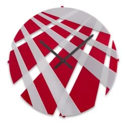 Horloge Murale Ronde En Plexiglas Coloré Et Décorations Géométriques - Strioso